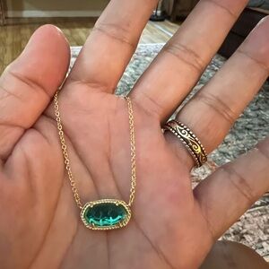 Kendra Scott Gold and Teal Pendant Necklace